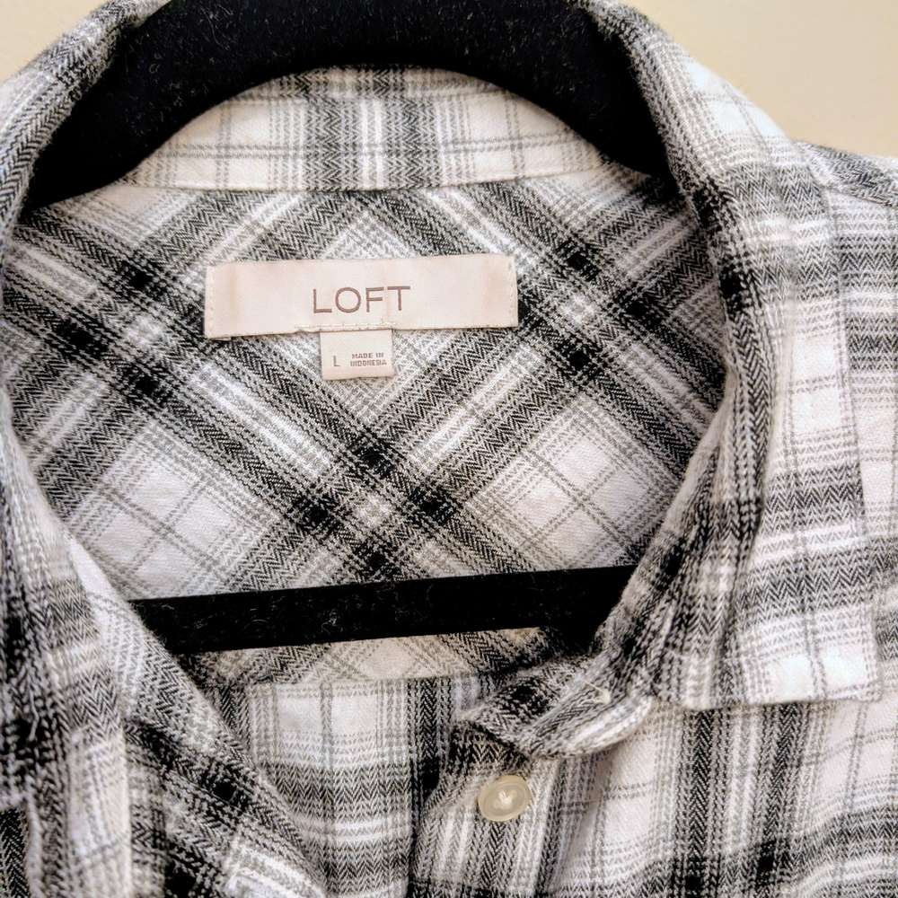 LOFT Monochrome Checkered Shirt